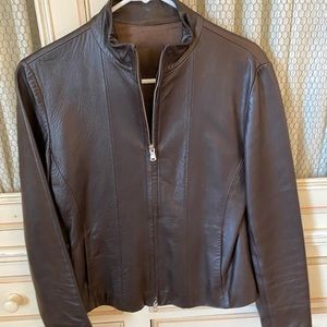 Women’s brown leather jacket from Italy